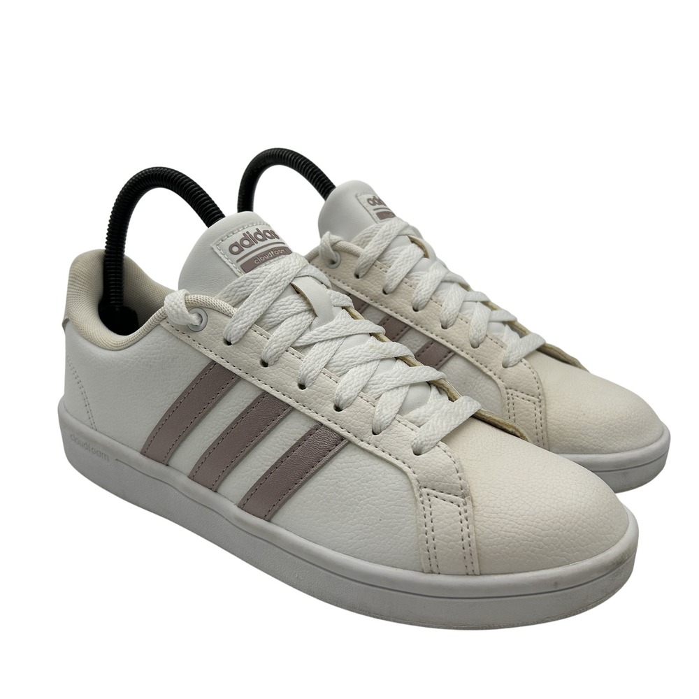 adidas Cloudfoam Shoes Womens Size‎ 8 DA9524 White Leather Casual Comfort